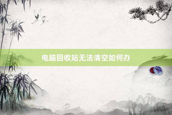 电脑回收站无法清空如何办